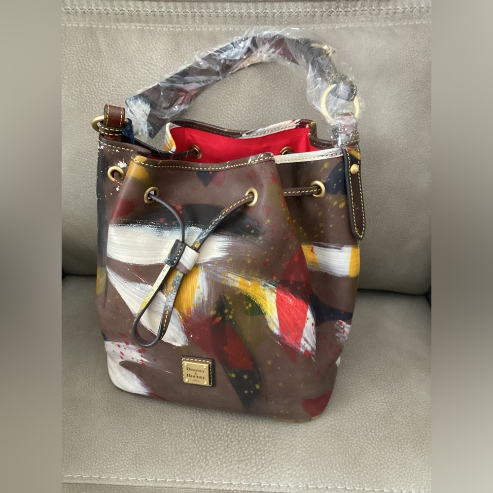 Dooney and Bourke Diptina brown tmoro drawstring